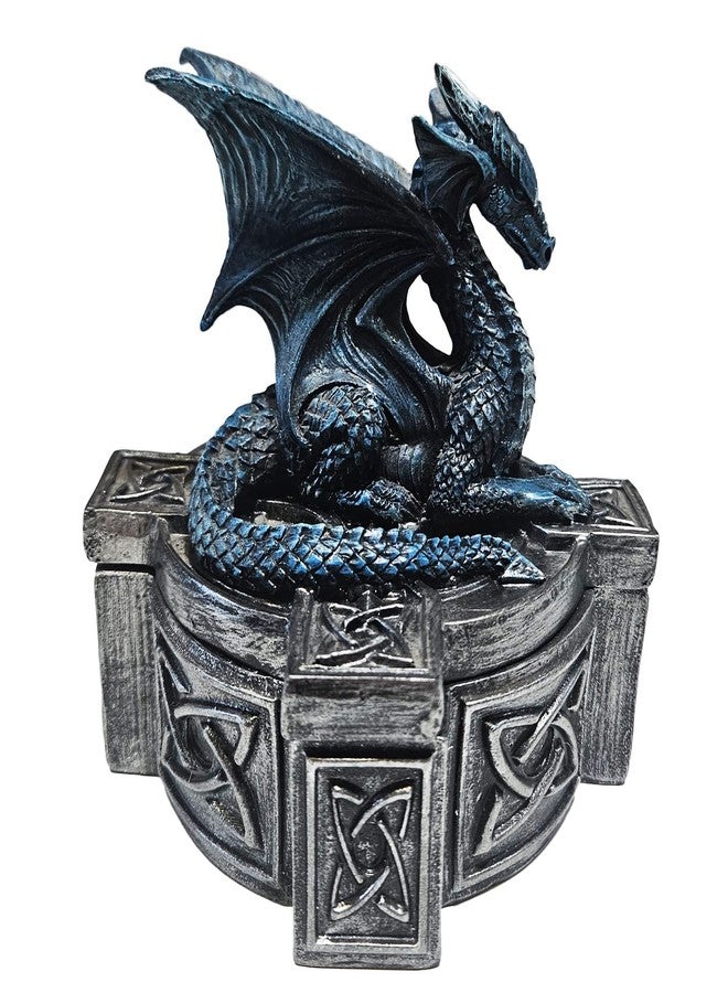 MONGPIENS Dragon Storage Box - Compact Holder for DND and RPG Accessories, Fantasy Dragon-Themed Case (Blue) - Image 3